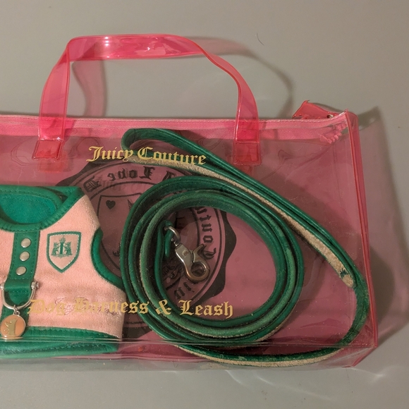 Vintage Y2K Juicy Couture XS Pre-Owned Cotton pink Dog Harness and Leash Set - Picture 2 of 4